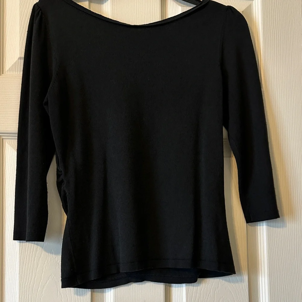 Ann Taylor Classic Black Long Sleeve Top - Picture 2 of 4